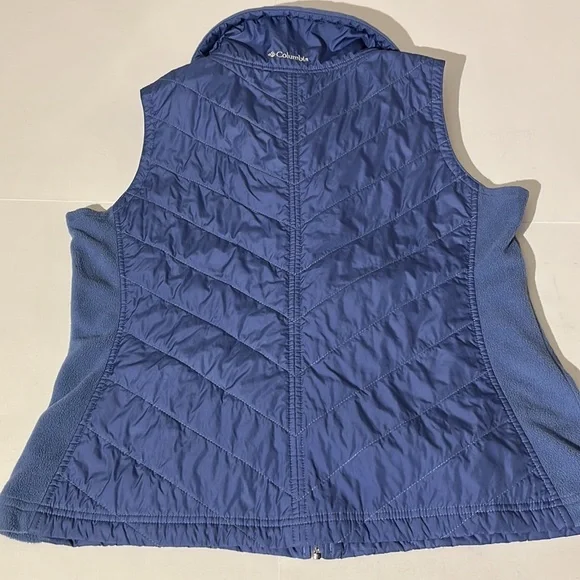 Columbia Blue Quilted Vest Womens XL Fleece Winter - Picture 6 of 7